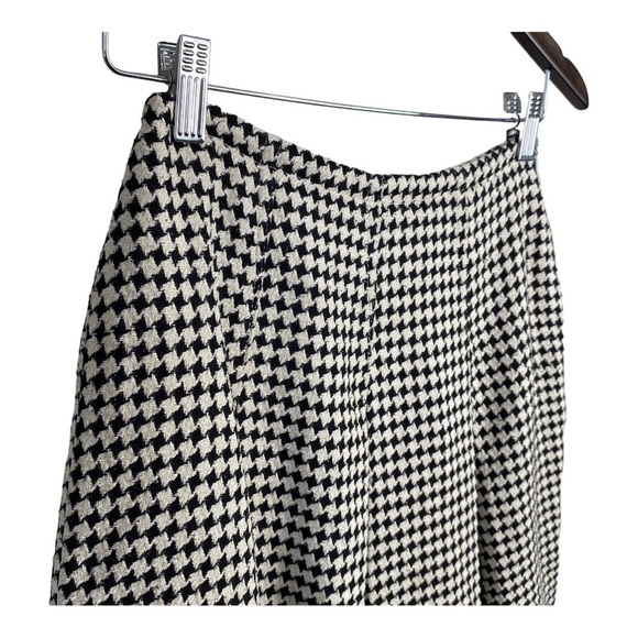 Ports Designs Vintage Off White and Black Houndstooth Knit Silk Pleated Skirt 2 - Picture 3 of 7